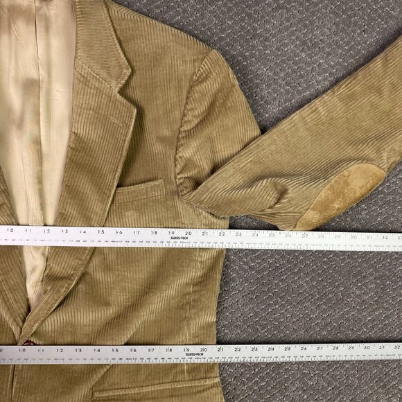 Lands End Corduroy Blazer Sport Coat Men's 41L Tan Elbow Patch Patches - Picture 9 of 15